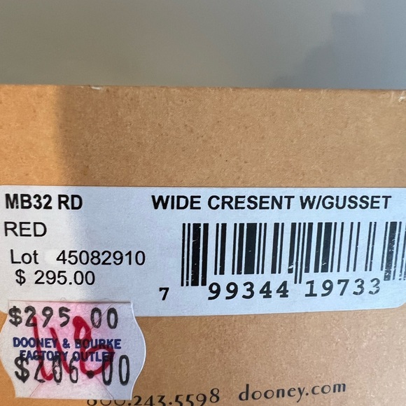 Dooney & Bourke Red Wide Cresent W/Gusset. - Picture 11 of 12